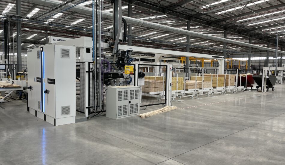 Homag/Weinmann closed panel timber frame manufacturing line