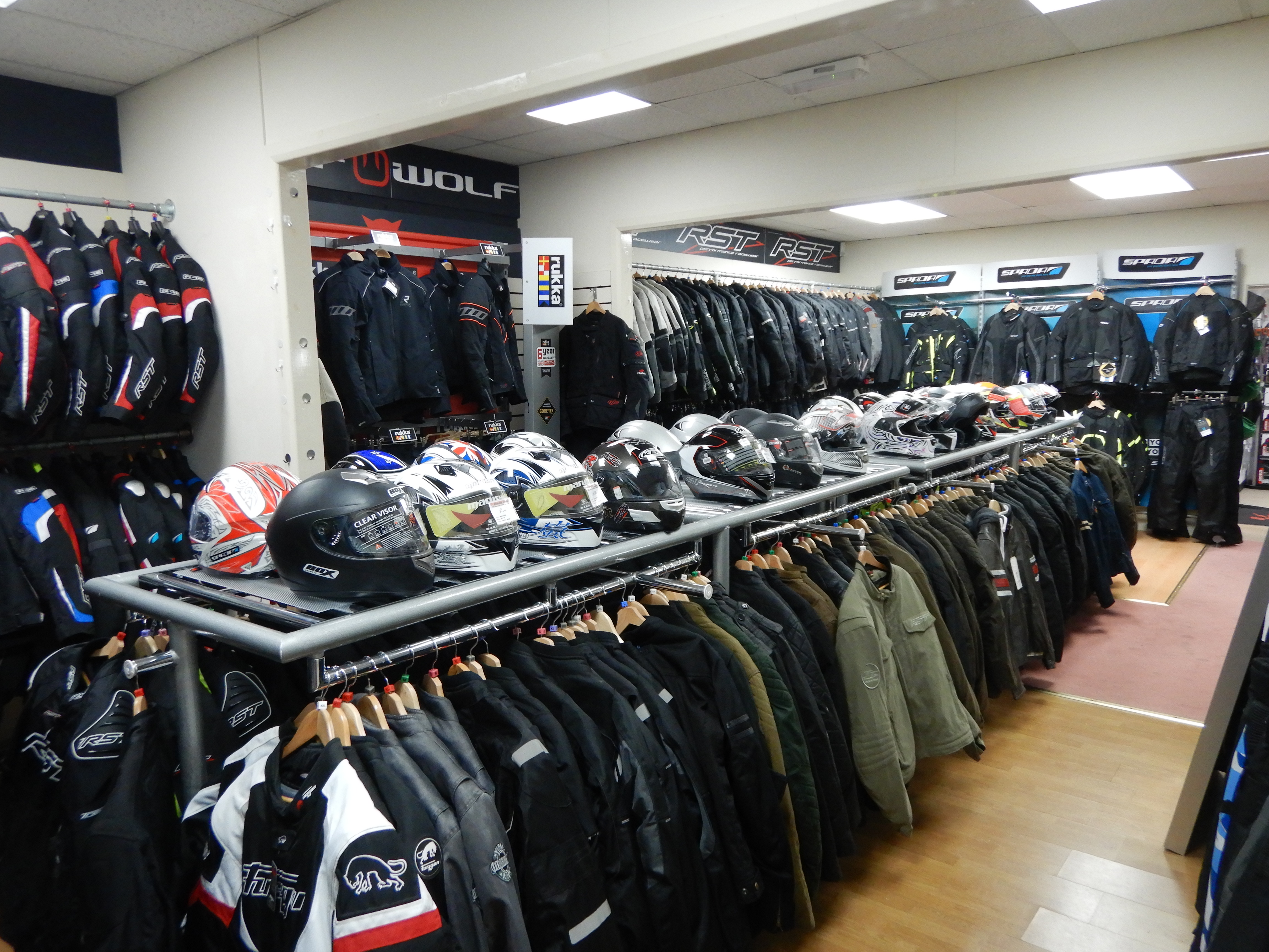 Motorcycle store clothing outlet